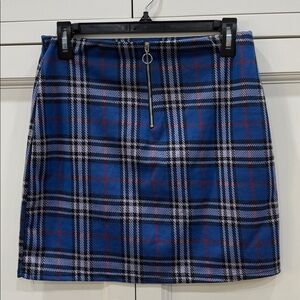 Arabella Blue Plaid Mini Skirt. Size:Large
